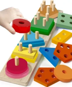 Сортер низанка за деца Дървен пъзел Kruzzel 22492