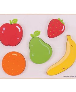 Дървен детски пъзел с плодове Bigjigs