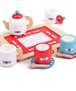 Дървен сервиз за чай с поднос Bigjigs