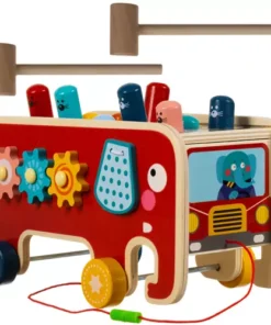 Дървен слон с чукче детска играчка Kruzzel