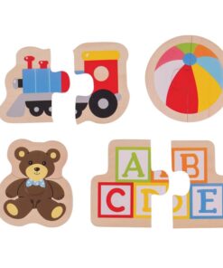 Дървени детски пъзели от две части 4 бр Bigjigs