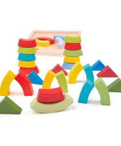 Дървени детски цветни кубчета за игра Bigjigs