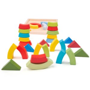 Дървени детски цветни кубчета за игра Bigjigs