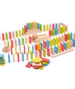 Дървено цветно домино Domino Run Bigjigs