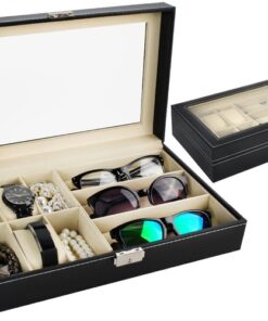 Органайзер за часовници и очила в черно