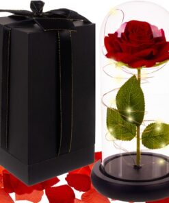 Червена роза в стъкло светеща Malatec 21619