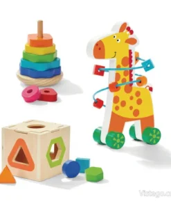 Дървен комплект игри за деца - сортер