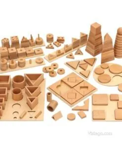 Дървен комплект Монтесори за игра и учене