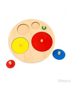 Дървен пъзел кръгове за игра и учене