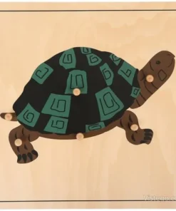 Дървен пъзел с животни за деца - костенурка