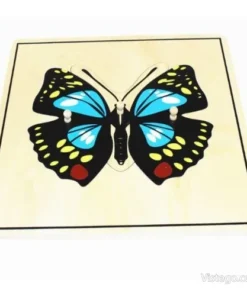 Дървен пъзел с животни за деца - пеперуда