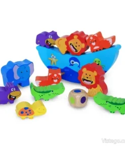 Дървена везна с животни за забавна игра