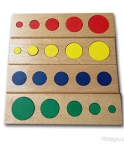 Дървени цветни цилиндри за игра и учене