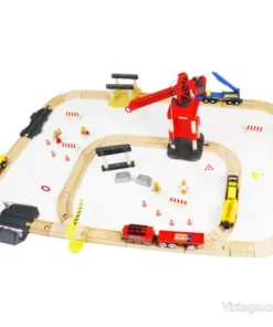 Дървено влакче с релси за игра - AcoolToy