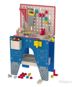 Детска дървена работна маса с инструменти