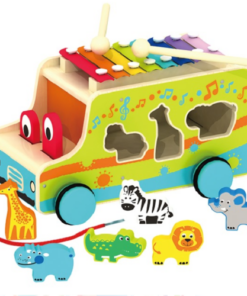 Музикален дървен автобус с животни