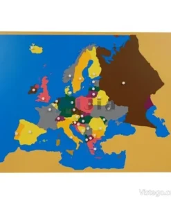 Пъзел Монтесори за учене - карта на Европа