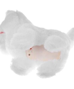 Плюшено бяло коте с интерактивни функции