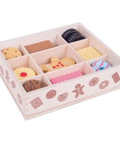 дървени бисквитки в кутия