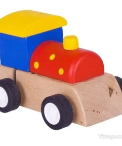 Дървен локомотив с механизъм – Жълто покривче