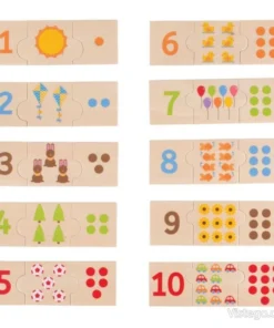 Дървен пъзел цифри Bigjigs за учене