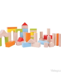 Дървени блокчета за игра - 50 части