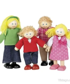 Комплект дървени кукли за къща – Европейско семейство