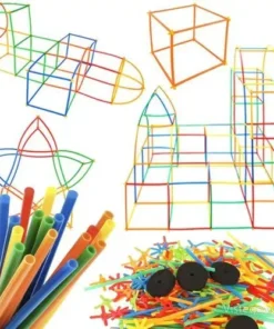 Комплект за игра със сламки за строене - Kruzzel