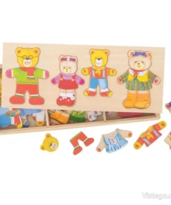 Дървен пъзел за обличане за мечета
