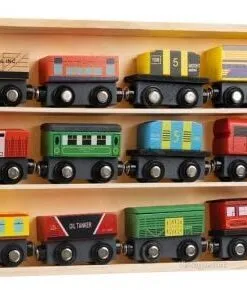 Дървен влаков комплект за игра у дома