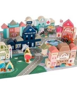 Дървени строителни блокчета Построй град