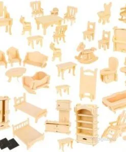 Комплект мебели за кукли с къща - Kruzzel