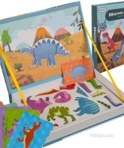 Магнитен пъзел за игра - динозаври