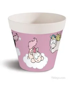 Бамбукова саксия за детска стая - розова