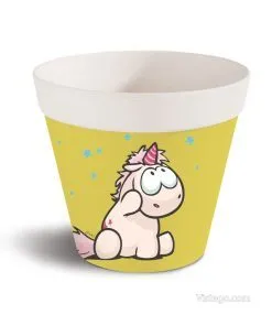 Бамбукова саксия за детска стая - жълта