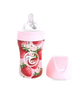 Бебешко шише от стомана за хранене - Розова ягода