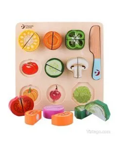 Дървен 3D пъзел за зеленчуци - рязане