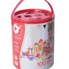 Дървен конструктор с кубчета за игра - 100 бр.