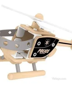 Дървен конструктор за игра – полицейски хеликоптер