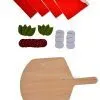 Дървен кухненски комплект за игра - Пица с дъска за рязане