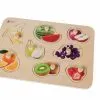 Дървен пъзел плодове за ранно учене