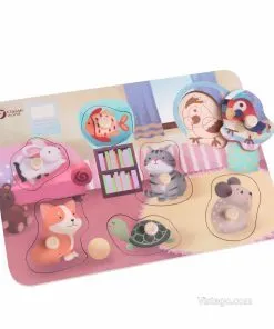 Дървен пъзел с домашни любимци