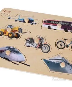 Дървен пъзел за деца – превозни средства