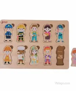 Дървен пъзел за деца с професии