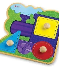 Дървен пъзел за игра и учене - влакче