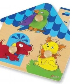 Дървен пъзел за подреждане – къщичка