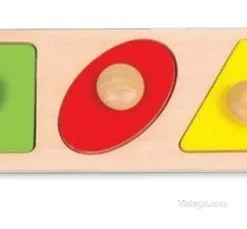 Дървен пъзел за разпознаване на форми