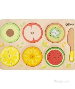 Дървен пъзел за рязане – Плодове