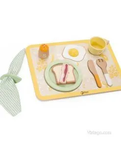 Дървен поднос за закуска за игра