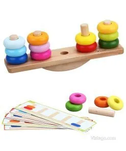 Дървена играчка за баланс и подреждане